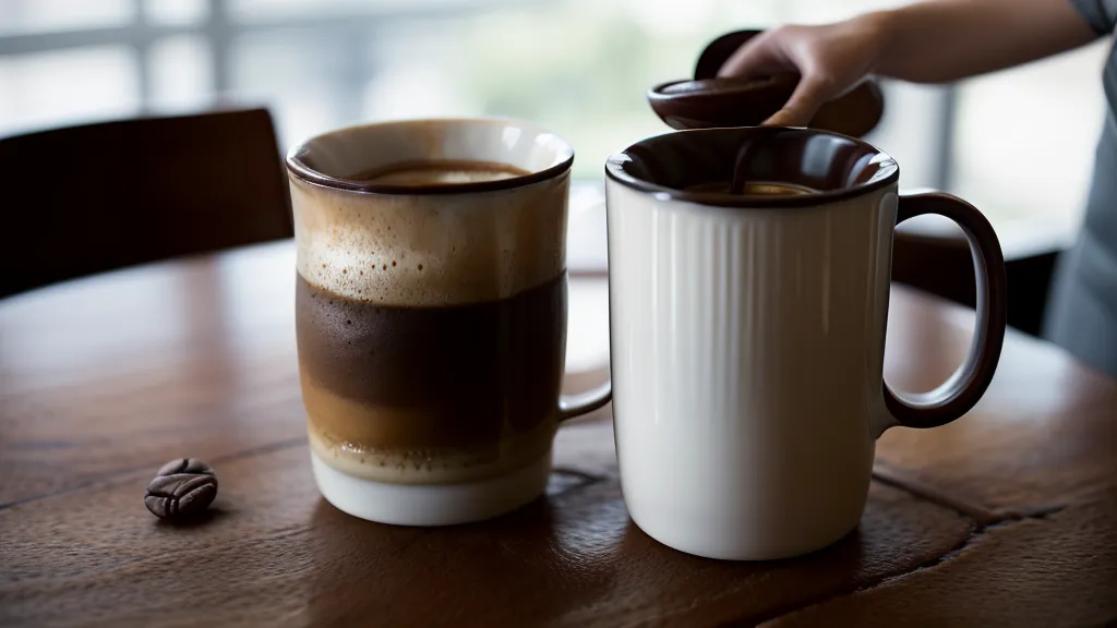 Mitarbeitende tauschen sich in der Kaffeeküche informell über Transparenzregeln beim KI-Einsatz im Büro aus.