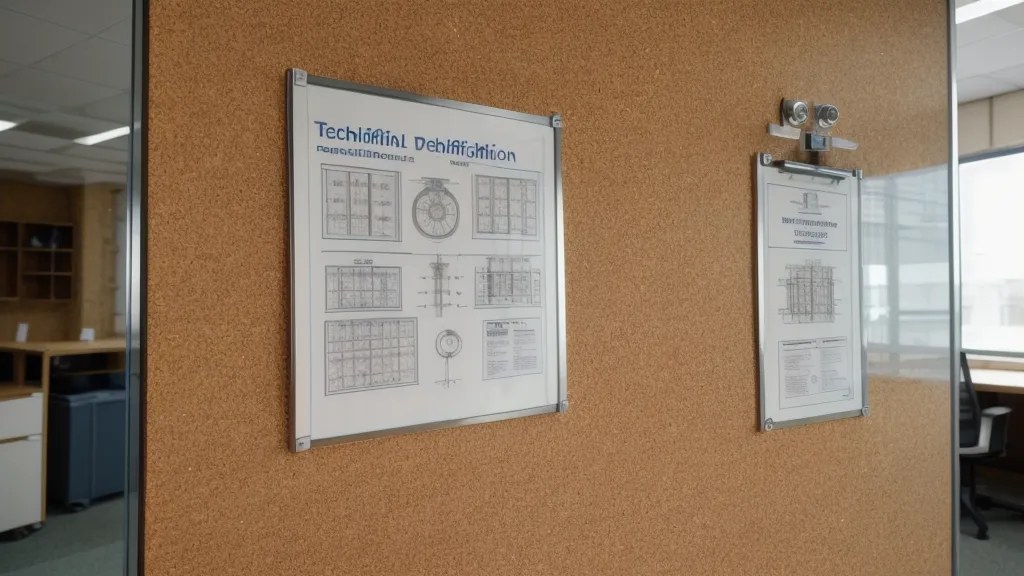 KI-Führerschein-Zertifikat an der Pinnwand neben technischen Zeichnungen als Ergebnis der KMU-Fortbildung zur KI-Act-Compliance