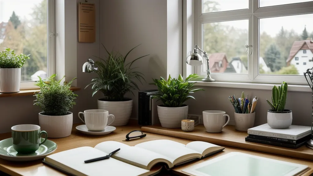 Wasserflasche auf dem Besprechungstisch während eines Meetings mit stiller KI-Protokollierung