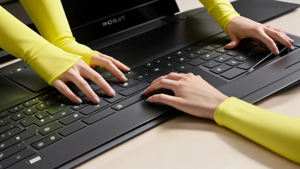 AI Act im KMU: Hände am Laptop neben markiertem Ausdruck der KI-Verordnung für HR-Compliance